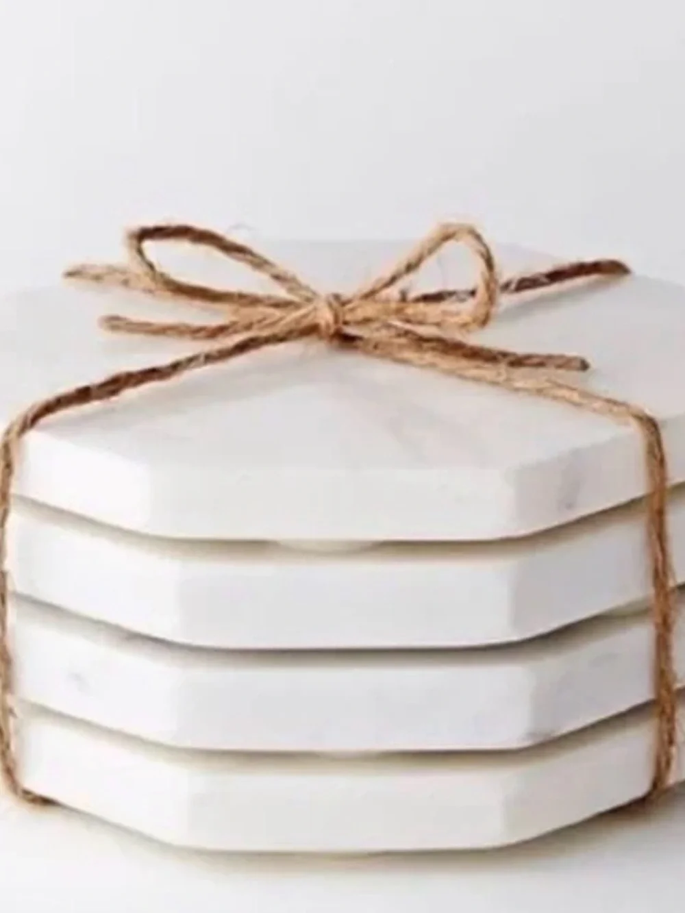 White Marble Octagon Coasters - Set of 4 are NWT